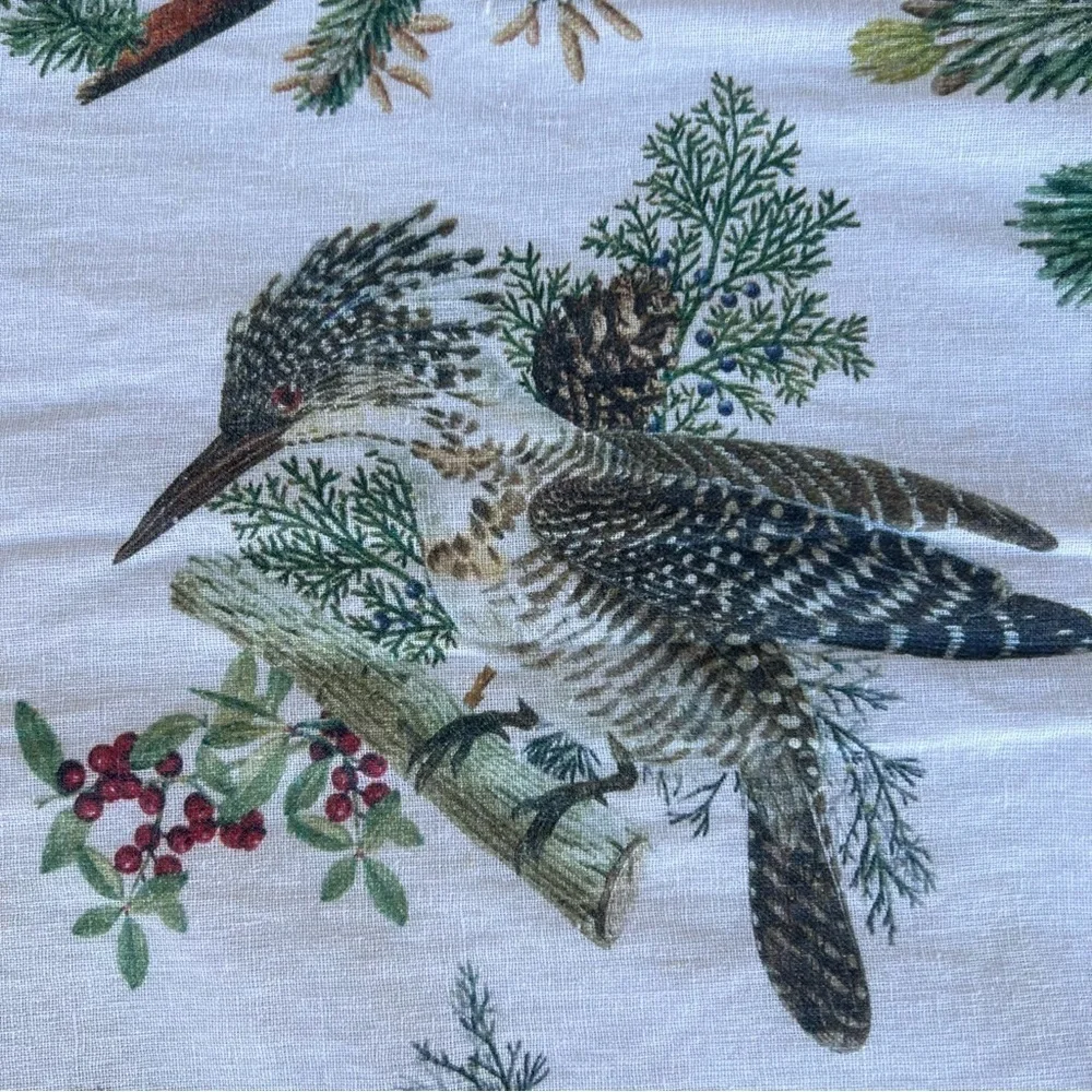Pottery Barn Winter Fauna 9-Piece Table Linen Set Runner Napkins Cotton Linen